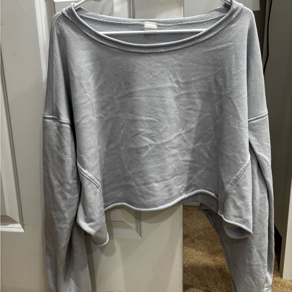 Gray Cropped Sweatshirt